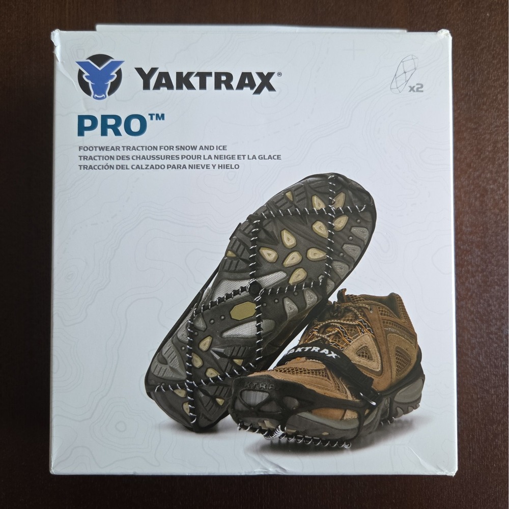 Yaktrax Pro 08613 Unisex Rubber/Steel Snow and Ice Traction Black Large